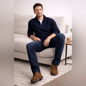 NWT Frame Denim Jetset Modern Straight Jeans Dark Wash  Indigo Sz Waist 34